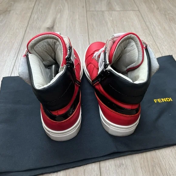Fendi High-Top Calfskin Sneakers